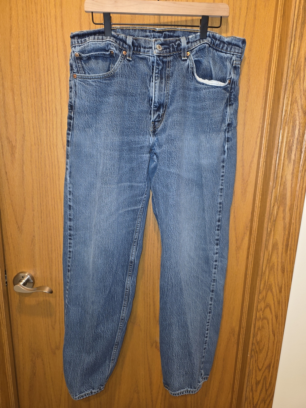 Levi's Straight Leg 505 Jeans in Blue Denim